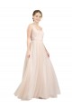 Open Back Pink A-Line Scoop Neck Long Semi Formal Evening Dress / Bridesmaid Dress Bolton