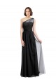 Black A-Line One Shoulder Sleeveless Long Bridesmaid Dress Bolton