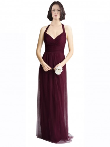 Keyhole Back Red A-Line V-Neck Long Bridesmaid Dress / Evening Dress Bolton