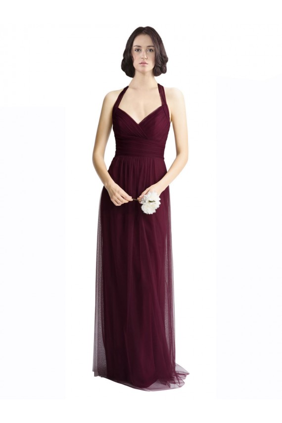 Keyhole Back Red A-Line V-Neck Long Bridesmaid Dress / Evening Dress Bolton