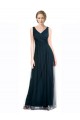 Blue A-Line V-Neck Long Bridesmaid Dress Bolton