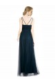 Blue A-Line V-Neck Long Bridesmaid Dress Bolton