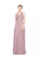 Low Back A-Line V-Neck Long Bridesmaid Gown Bolton