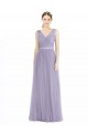 V-Back Lilac A-Line V-Neck Long Bridesmaid Dress Bolton