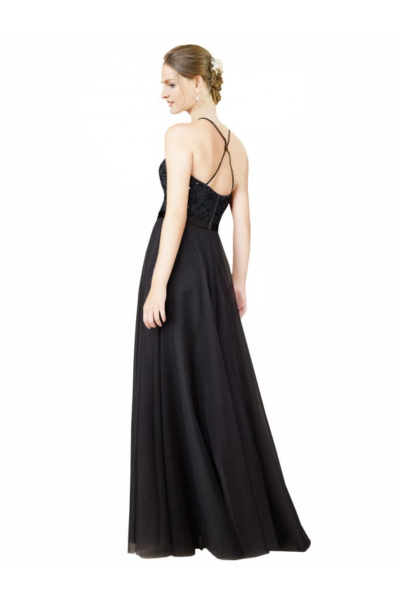 Open Back Slate Grey A-Line Sweetheart Long Bridesmaid Dress Bolton