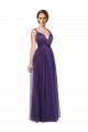 Low Back Purple A-Line Bateau Neck Long Bridesmaid Dress Bolton