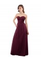 Low Back Burgundy A-Line Strapless Long Bridesmaid Dress Bolton