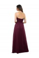 Low Back Burgundy A-Line Strapless Long Bridesmaid Dress Bolton
