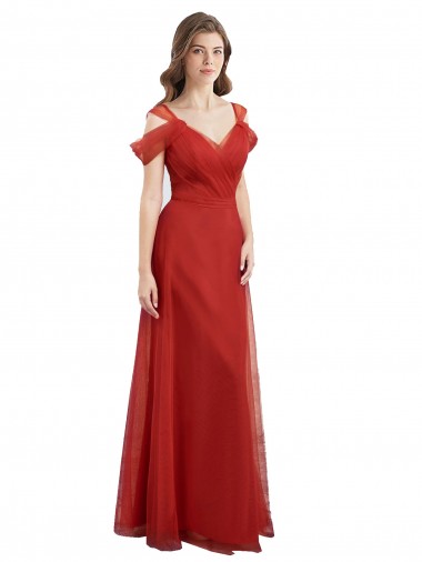 V-Back Red A-Line Sweetheart Long Formal Dress / Bridesmaid Dress Bolton