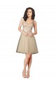 V-Back Champagne A-Line V-Neck Knee Length Bridesmaid Dress Bolton