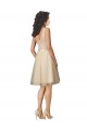 V-Back Champagne A-Line V-Neck Knee Length Bridesmaid Dress Bolton