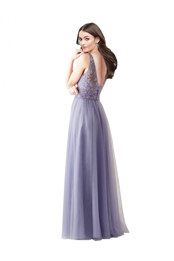 V-Back A-Line Sweetheart Sleeveless Long Formal Dress / Bridesmaid Dress Bolton
