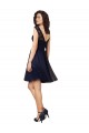 V-Back Dark Navy A-Line Bateau Neck Knee Length Bridesmaid Dress Bolton