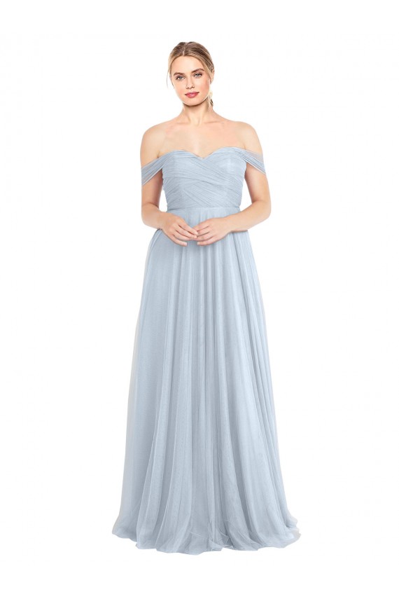 Light Sky Blue A-Line Strapless Long Evening Dress / Bridesmaid Dress Bolton