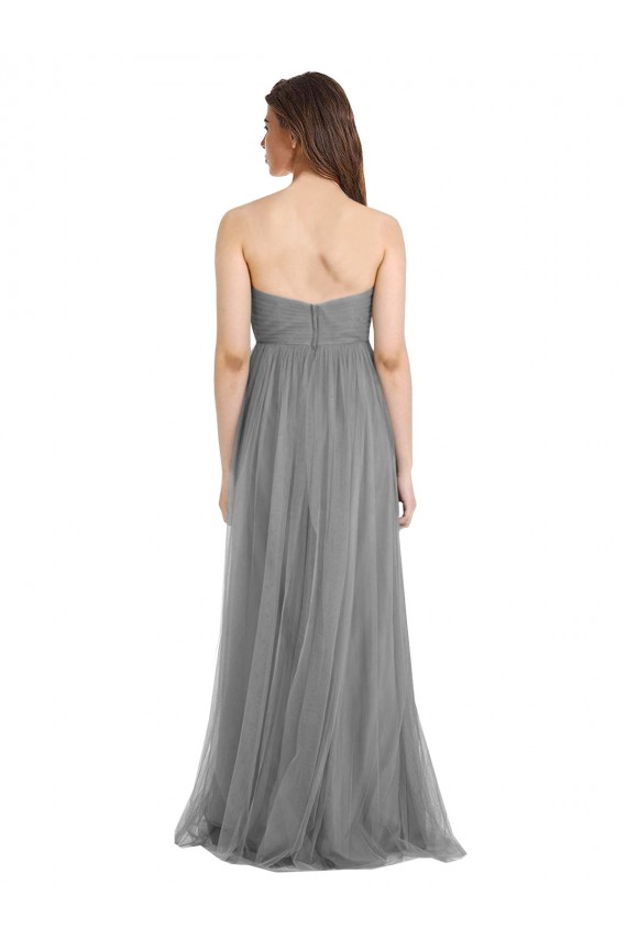 Slate Grey A-Line Sweetheart Long Bridesmaid Gown Bolton