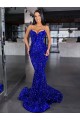 Royal Blue Mermaid Spaghetti Straps Sweep Train Evening Gown / Prom Dress Bolton