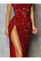 Burgundy Sheath Strapless Long Prom Dress / Evening Dress Bolton