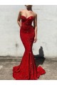 Burgundy Mermaid Sweetheart Court Train Prom Dress / Evening Gown Bolton