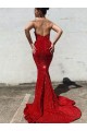 Burgundy Mermaid Sweetheart Court Train Prom Dress / Evening Gown Bolton