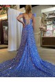 Shown Color A-Line V-Neck Court Train Prom Dress / Evening Dress Bolton