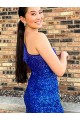One Shoulder Royal Blue Sheath Short Homecoming Dress Bolton