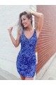 Shown Color Sheath V-Neck Short Evening Dress Bolton