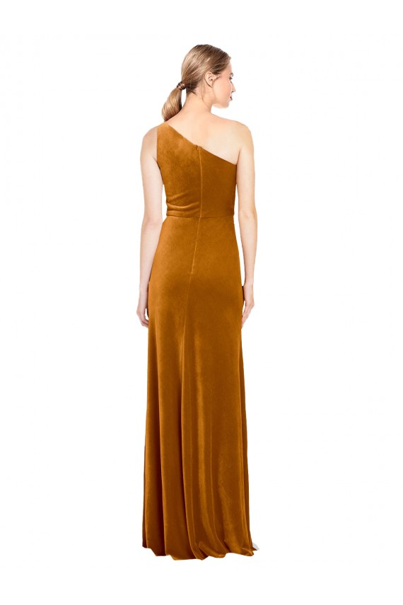 Gold A-Line One Shoulder Long Formal Evening Gown / Prom Dress / Bridesmaid Dress Bolton