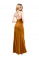Open Back Gold A-Line High Neck Long Formal Evening Gown / Prom Dress / Bridesmaid Dress Bolton