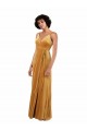 V-Back Gold Column V-Neck Long Black Tie Evening Gown / Prom Dress / Bridesmaid Dress Bolton