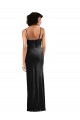 Low Back Black Column Cowl Neck Long Black Tie Evening Gown / Prom Dress / Bridesmaid Dress Bolton