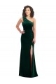 Dark Green Trumpet One Shoulder Long Black Tie Prom Dress / Bridesmaid Dress Bolton